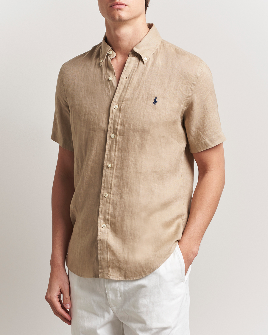 Herr | Skjortor | Polo Ralph Lauren | Short Sleeve Linen Shirt Coastal Beige