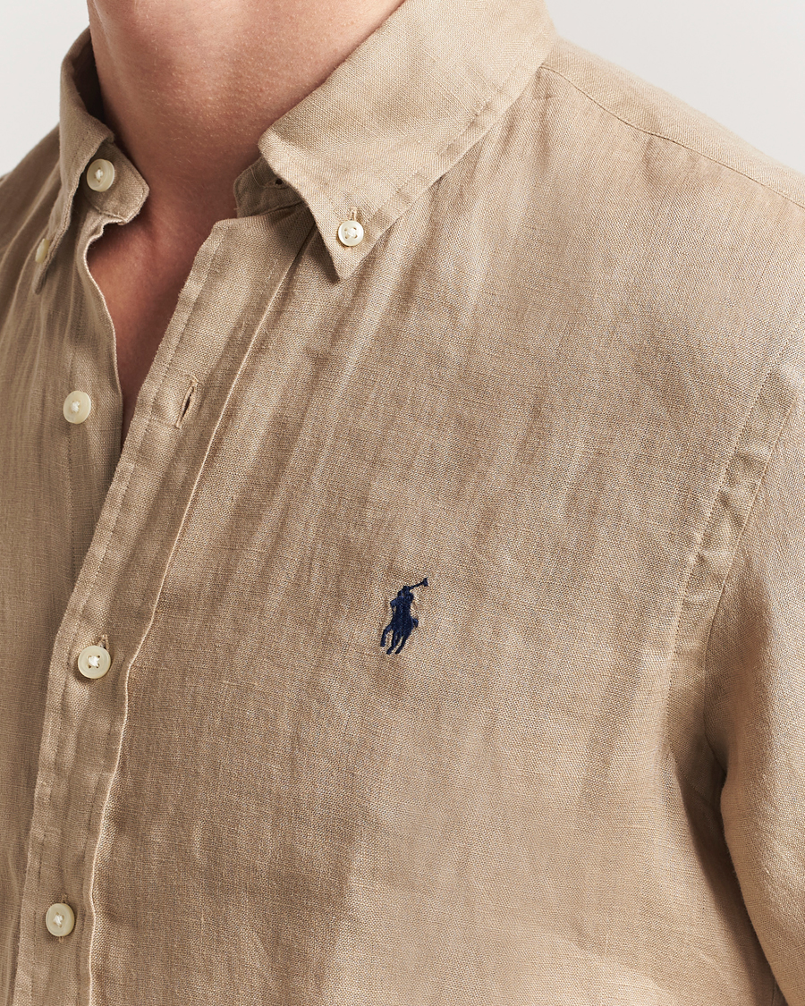 Herr | Skjortor | Polo Ralph Lauren | Short Sleeve Linen Shirt Coastal Beige