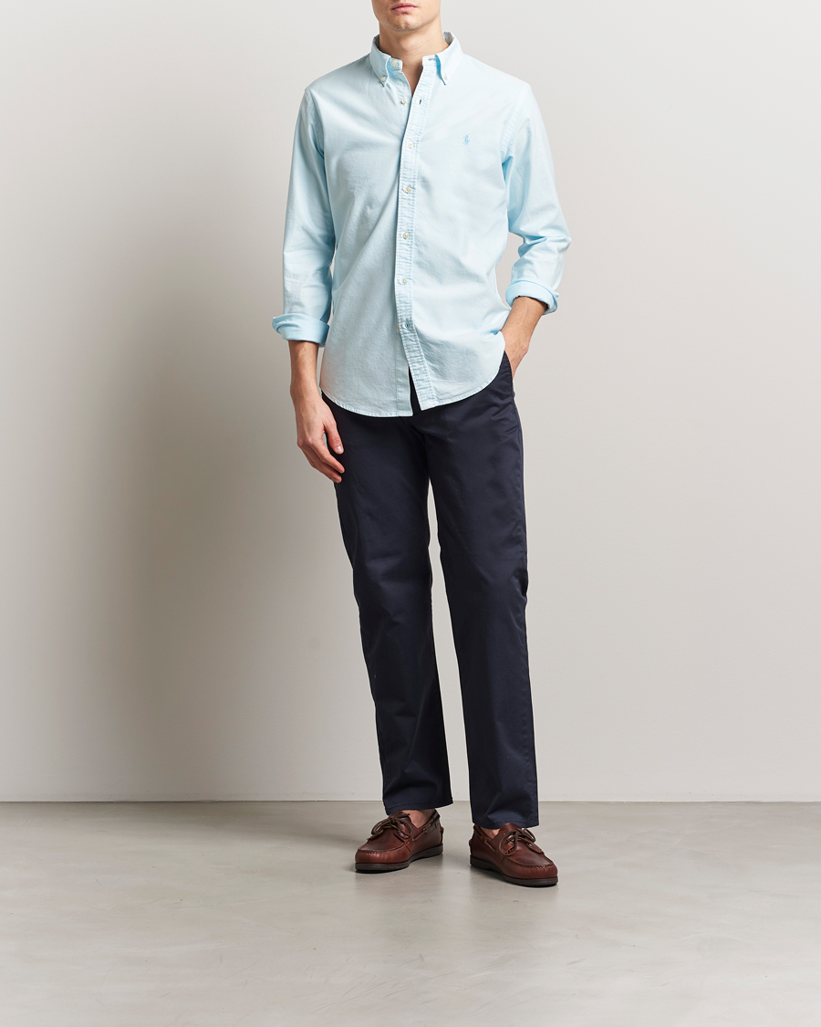 Herr | Skjortor | Polo Ralph Lauren | Custom Fit Dyed Oxford Shirt Sky
