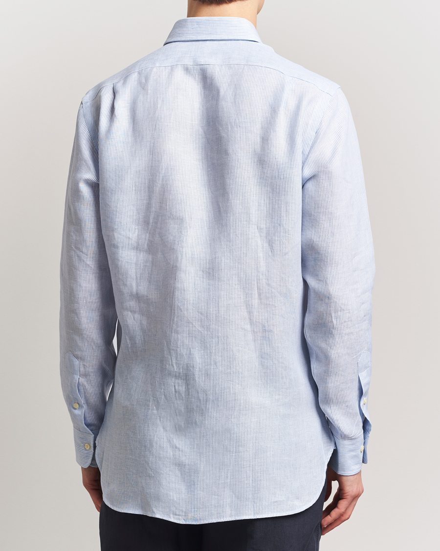 Herr | Skjortor | Polo Ralph Lauren | Custom Fit Dressed Striped Linen Shirt Cabana Blue