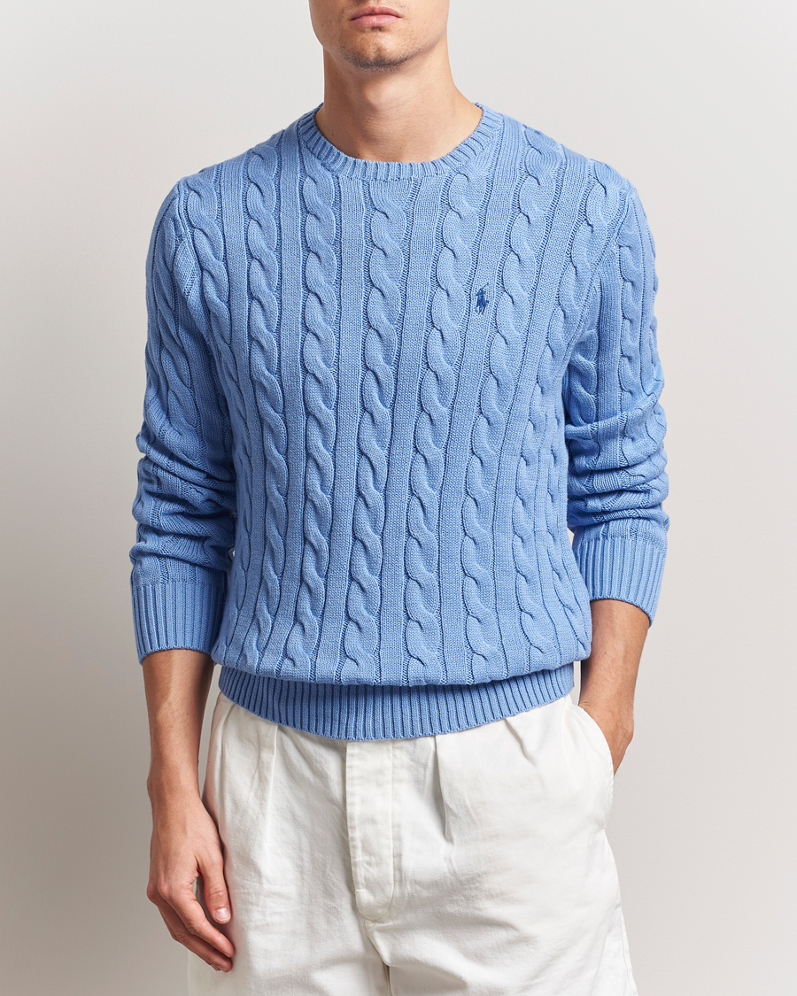 Herr | Tröjor | Polo Ralph Lauren | Cotton Cable Pullover New Litchfield Blue