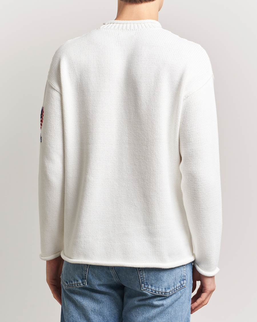 Herr | Tröjor | Polo Ralph Lauren | Cotton Flag Sweater Deckwash White