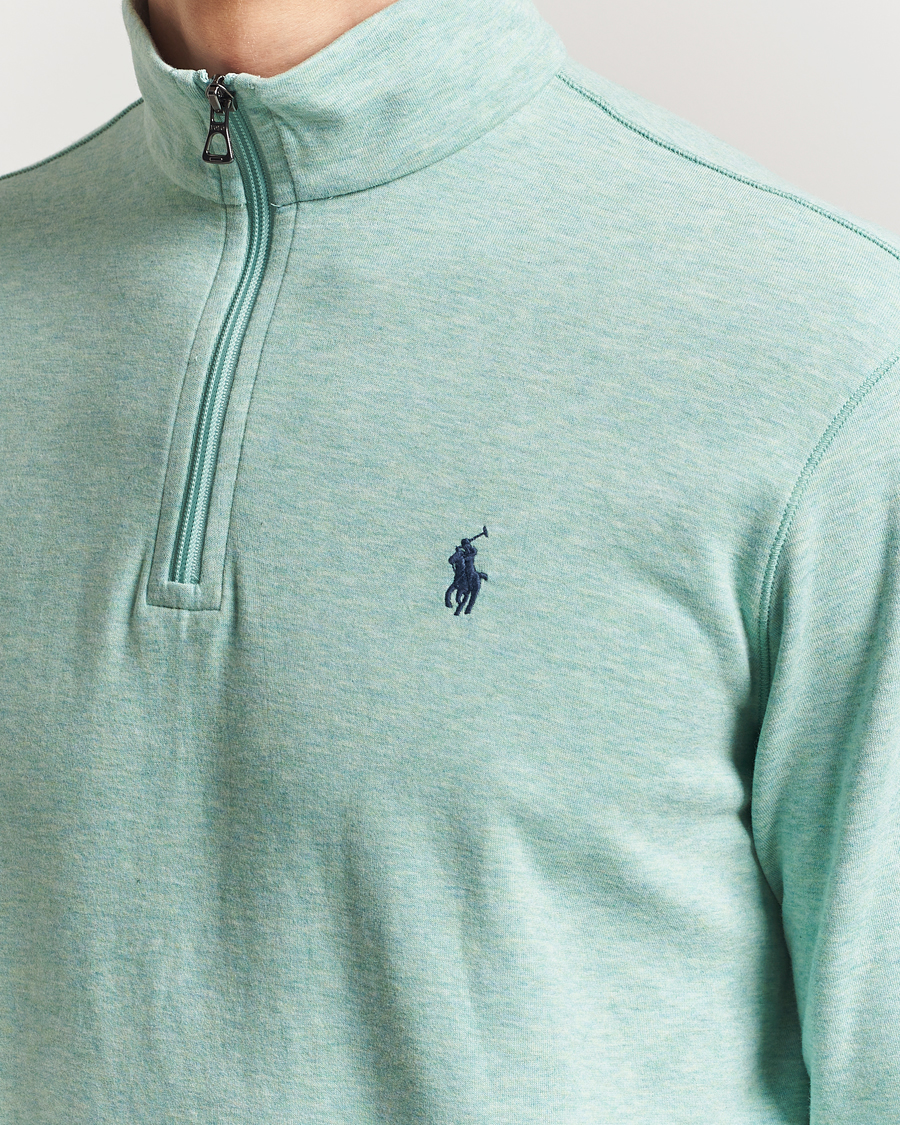 Herr | Tröjor | Polo Ralph Lauren | Tech Double Knit Half Zip Celadon Heather
