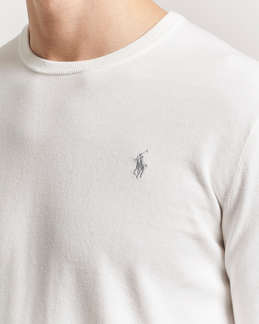 Herr | Tröjor | Polo Ralph Lauren | Cotton Crew Neck Sweater Deckwash White
