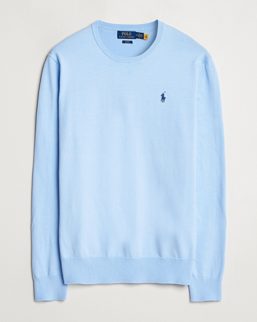 Herr | Tröjor | Polo Ralph Lauren | Cotton Crew Neck Sweater Office Blue
