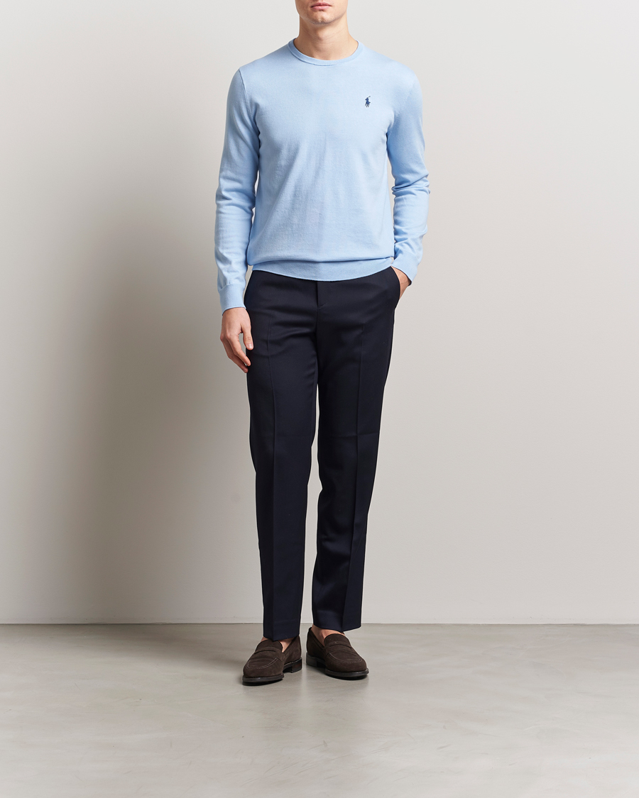 Herr | Tröjor | Polo Ralph Lauren | Cotton Crew Neck Sweater Office Blue