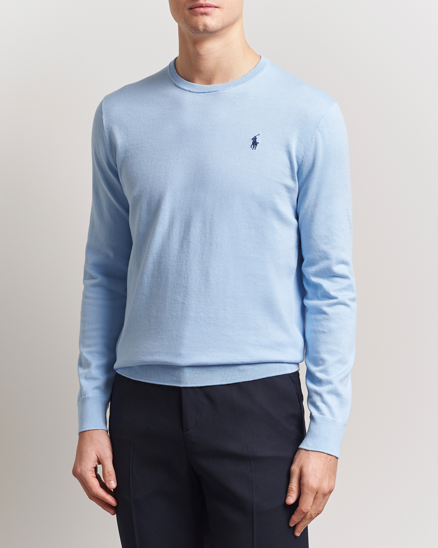 Herr | Tröjor | Polo Ralph Lauren | Cotton Crew Neck Sweater Office Blue