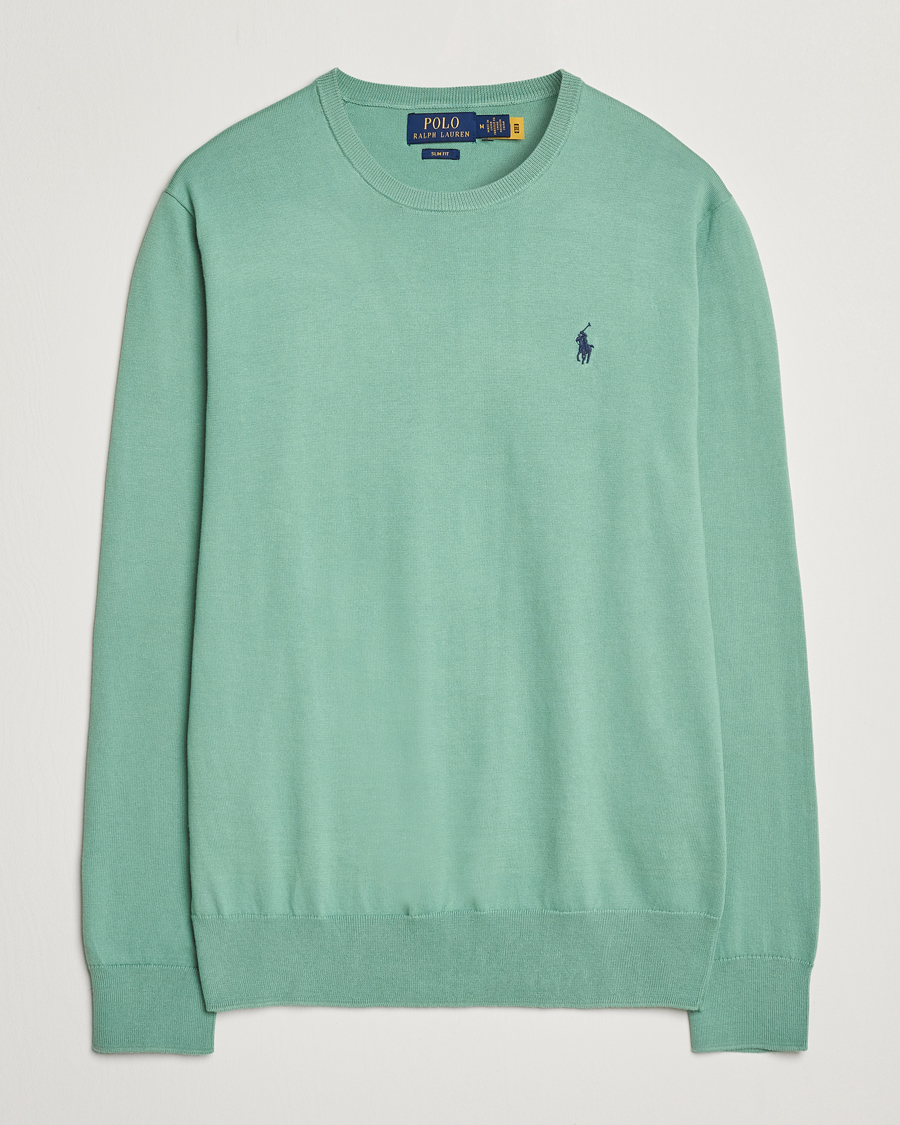 Herr | Tröjor | Polo Ralph Lauren | Cotton Crew Neck Sweater Faded Mint