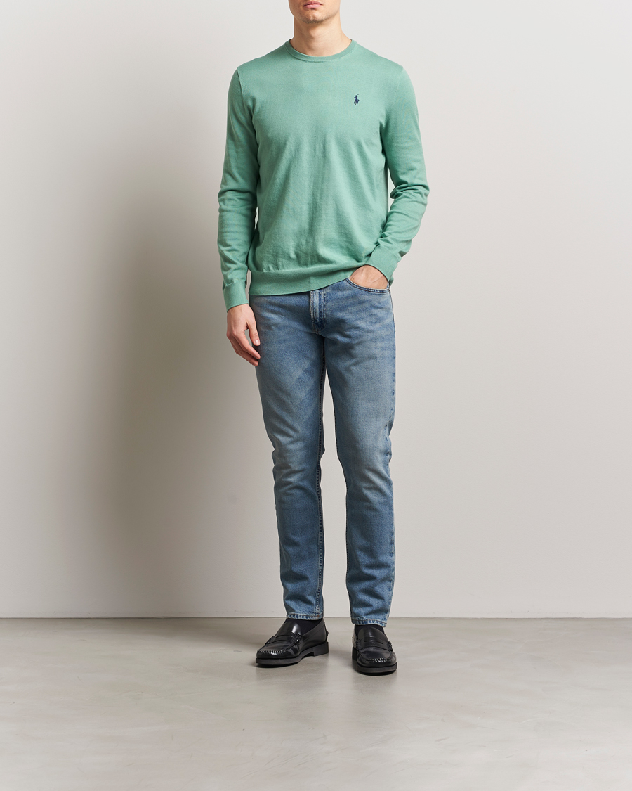 Herr | Tröjor | Polo Ralph Lauren | Cotton Crew Neck Sweater Faded Mint
