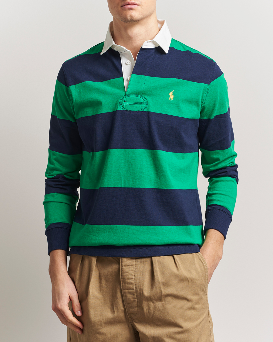 Herr | Tröjor | Polo Ralph Lauren | Barstriped Rugger Navy/Clover