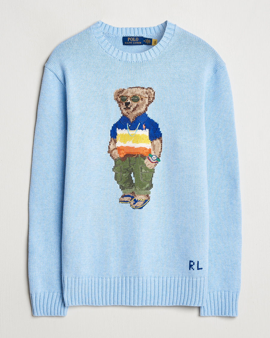 Herr | Tröjor | Polo Ralph Lauren | Cotton Knitted Bear Sweatshirt Ocean Pearl Blue