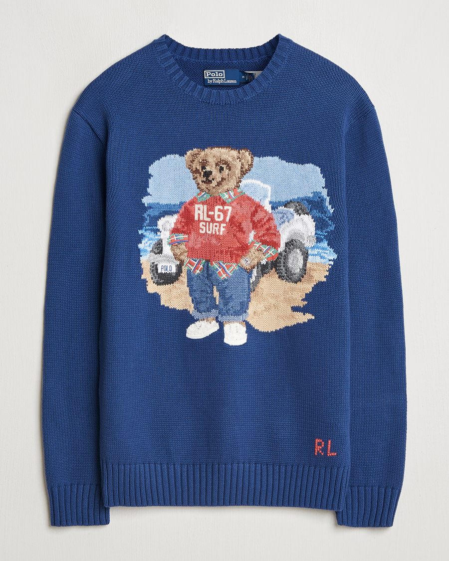Herr | Tröjor | Polo Ralph Lauren | Bear Knitted Sweater Light Navy
