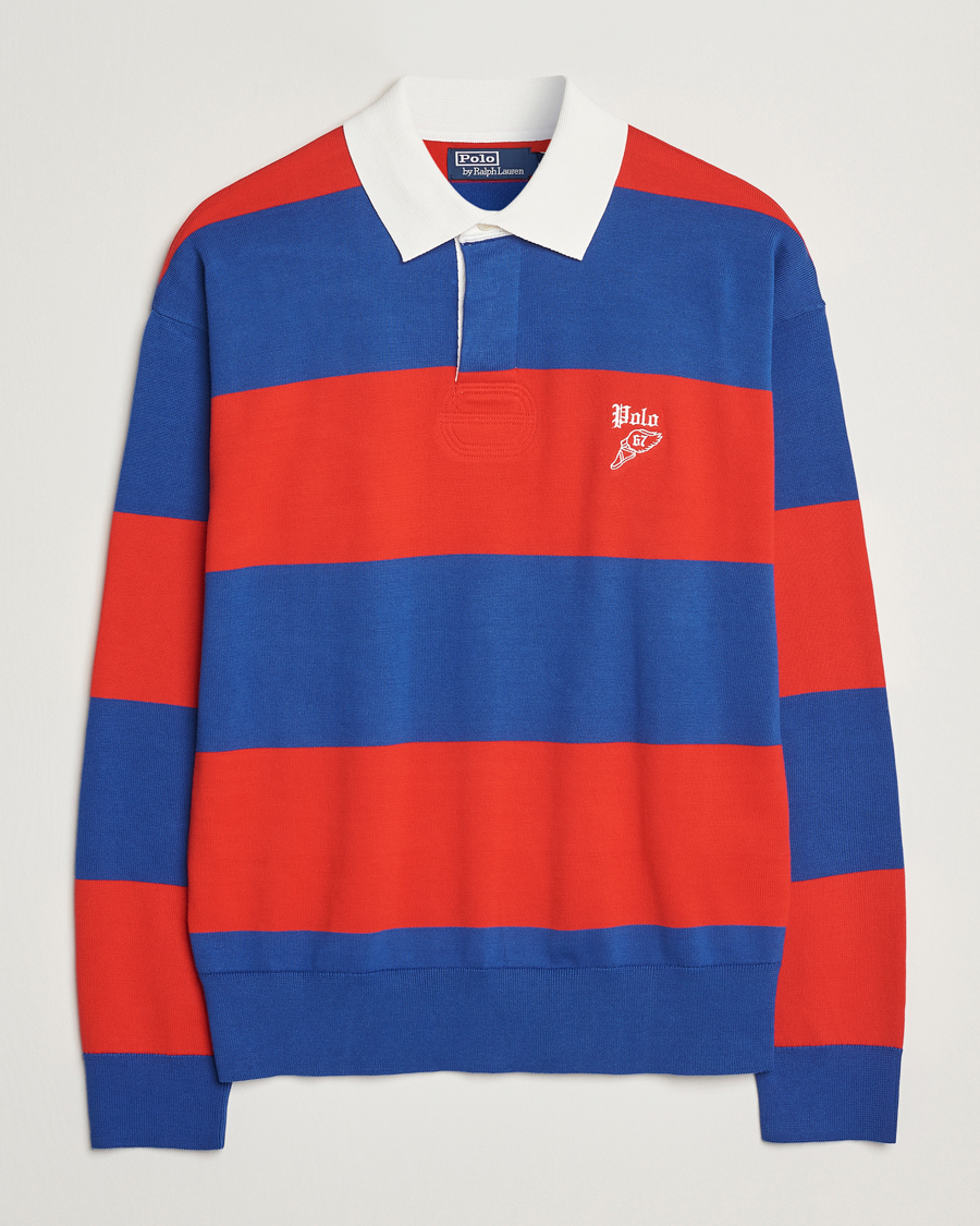 Herr | Tröjor | Polo Ralph Lauren | Knitted Striped Rugby Blue/Red