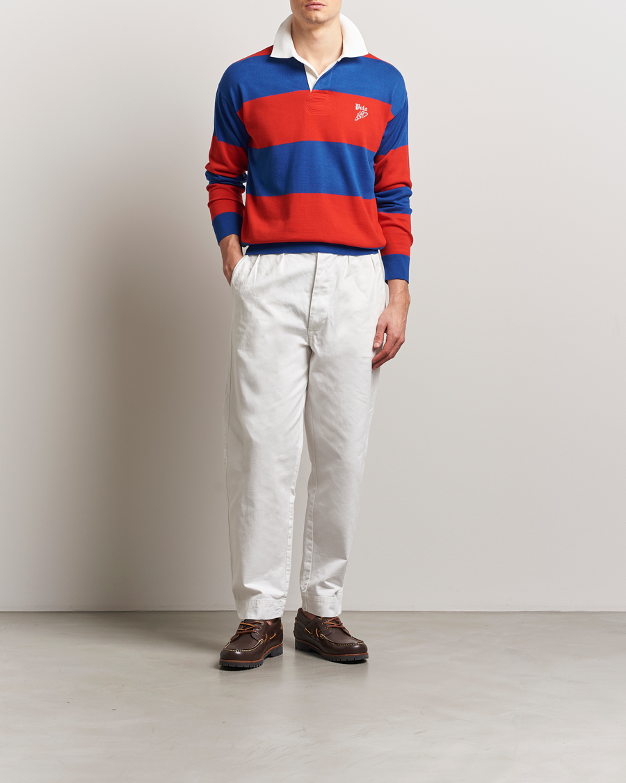 Herr | Tröjor | Polo Ralph Lauren | Knitted Striped Rugby Blue/Red