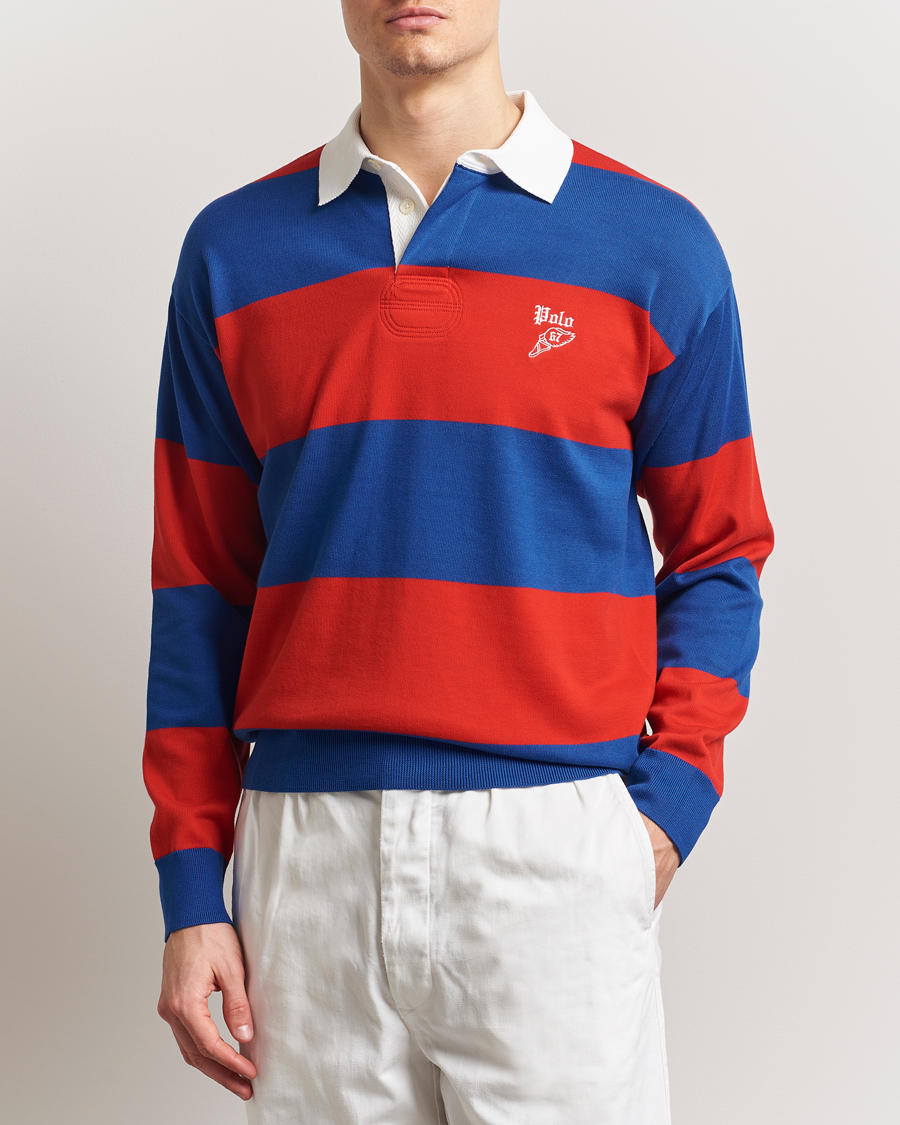 Herr | Tröjor | Polo Ralph Lauren | Knitted Striped Rugby Blue/Red