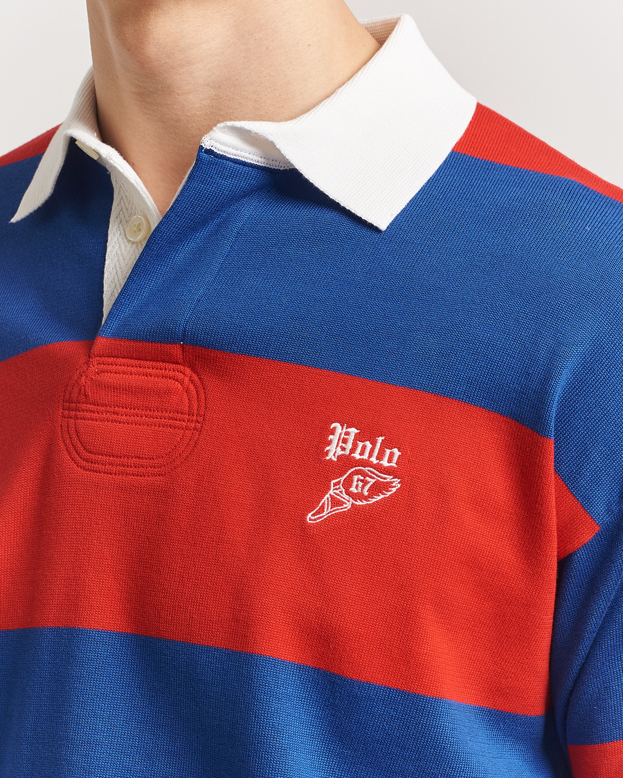 Herr | Tröjor | Polo Ralph Lauren | Knitted Striped Rugby Blue/Red
