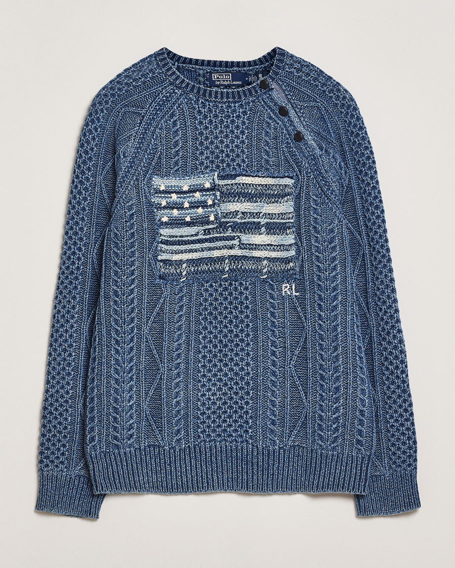 Herr | Tröjor | Polo Ralph Lauren | Knitted Flag Sweater Indigo