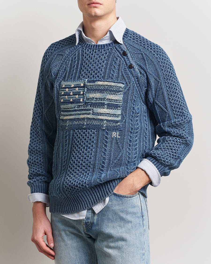 Herr | Tröjor | Polo Ralph Lauren | Knitted Flag Sweater Indigo