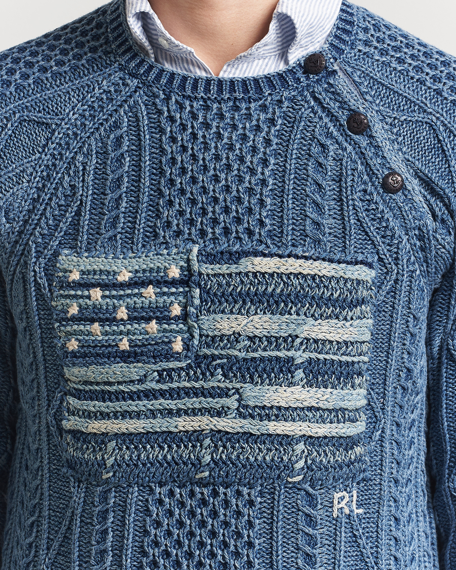 Herr | Tröjor | Polo Ralph Lauren | Knitted Flag Sweater Indigo