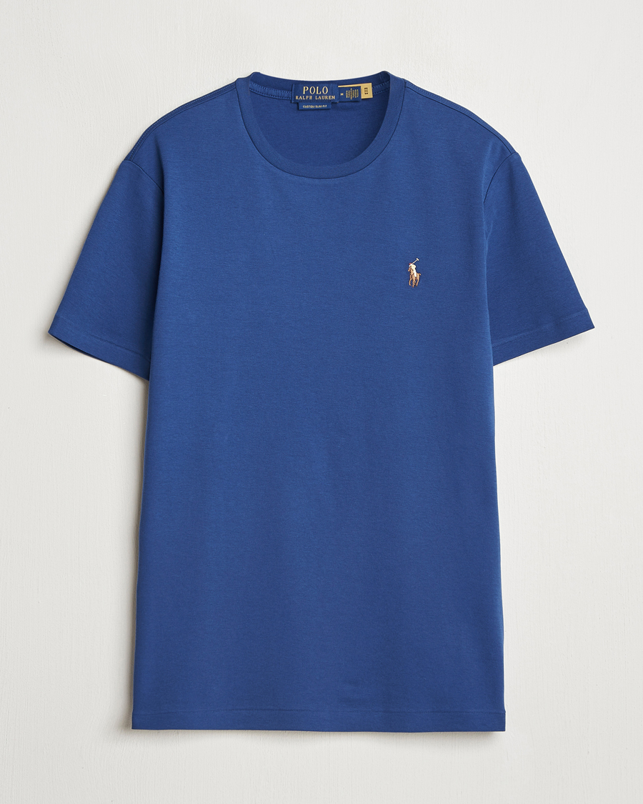 Herr | T-Shirts | Polo Ralph Lauren | Luxury Pima Cotton Crew Neck T-Shirt Annapolis Blue
