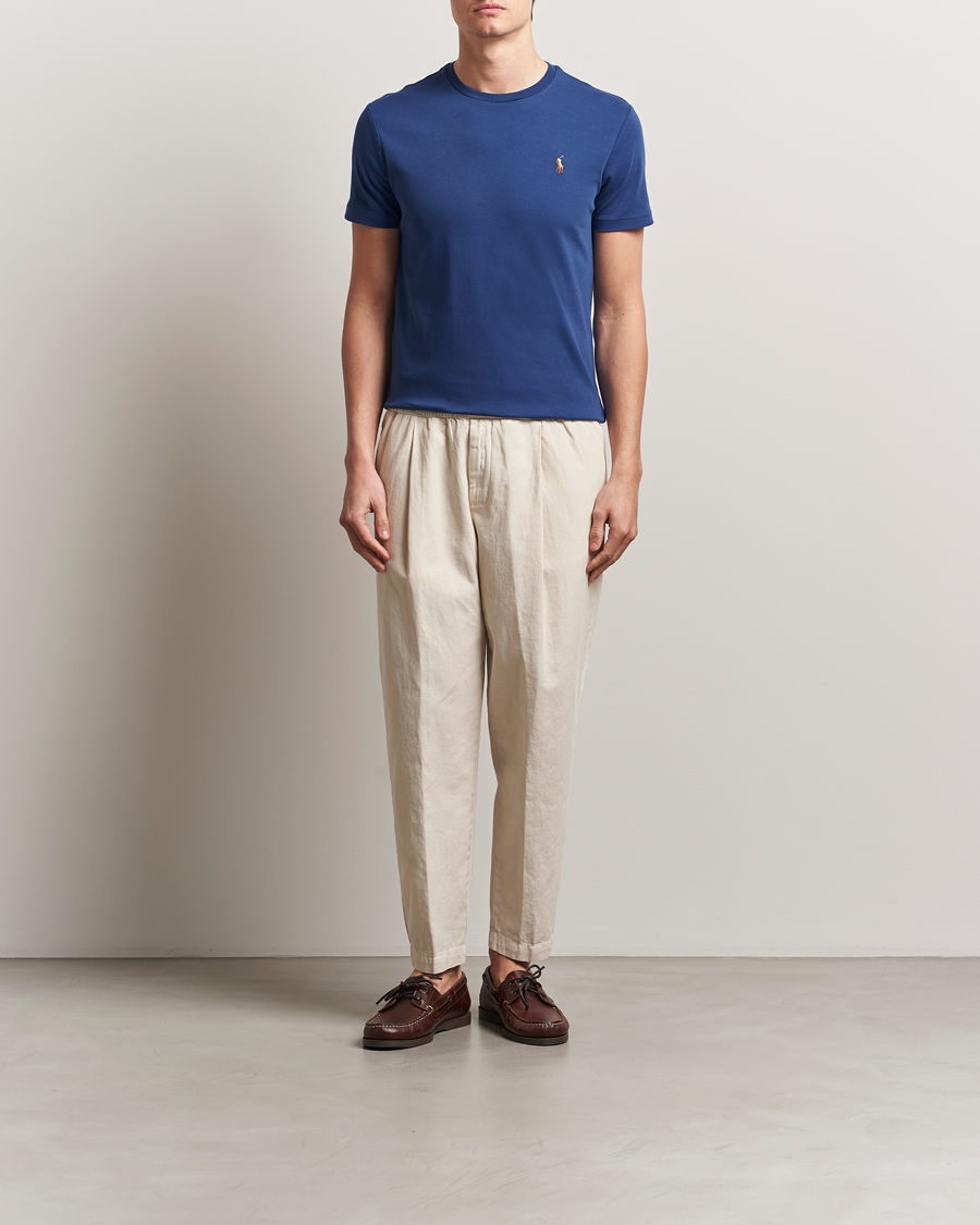 Herr | T-Shirts | Polo Ralph Lauren | Luxury Pima Cotton Crew Neck T-Shirt Annapolis Blue