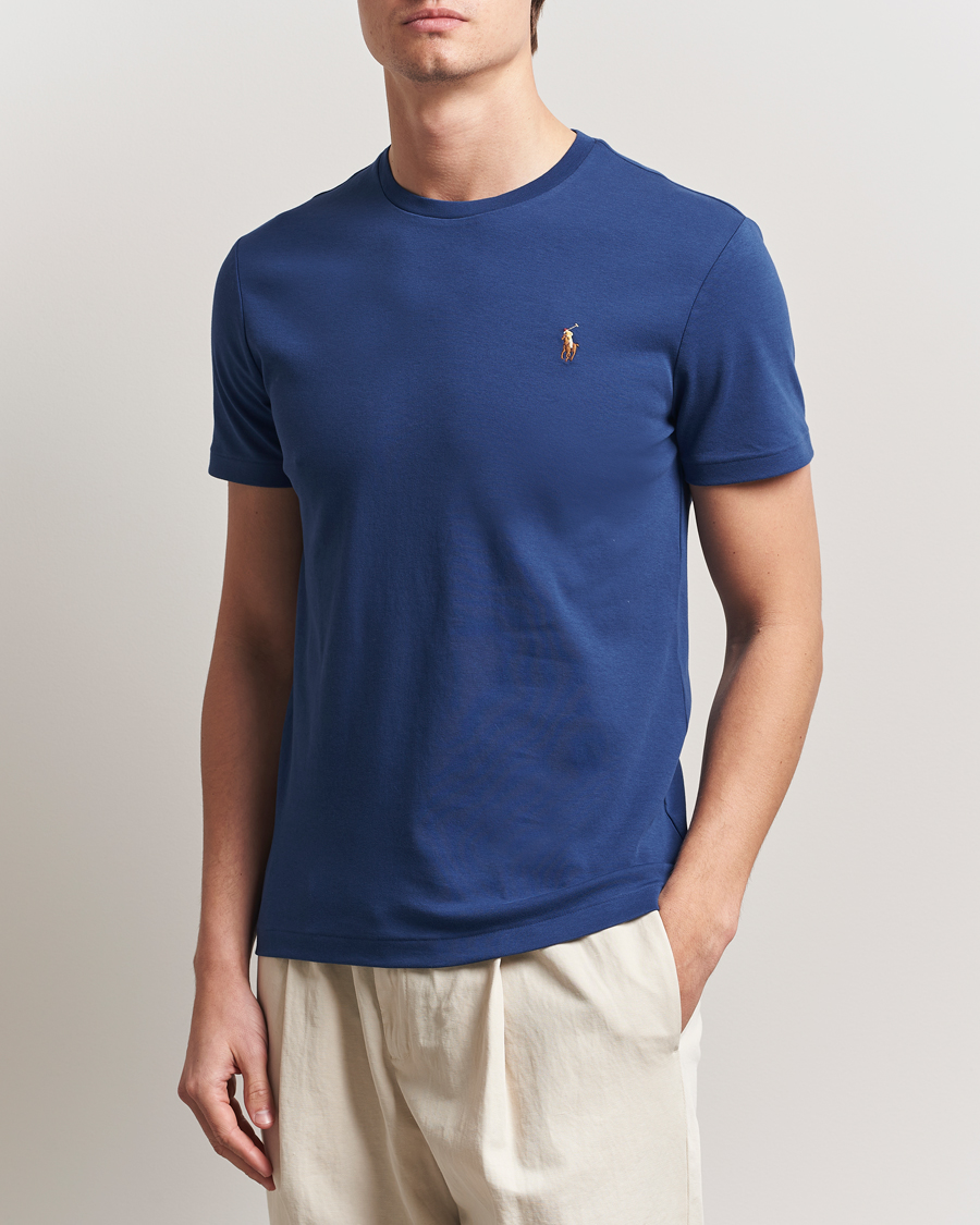 Herr | T-Shirts | Polo Ralph Lauren | Luxury Pima Cotton Crew Neck T-Shirt Annapolis Blue