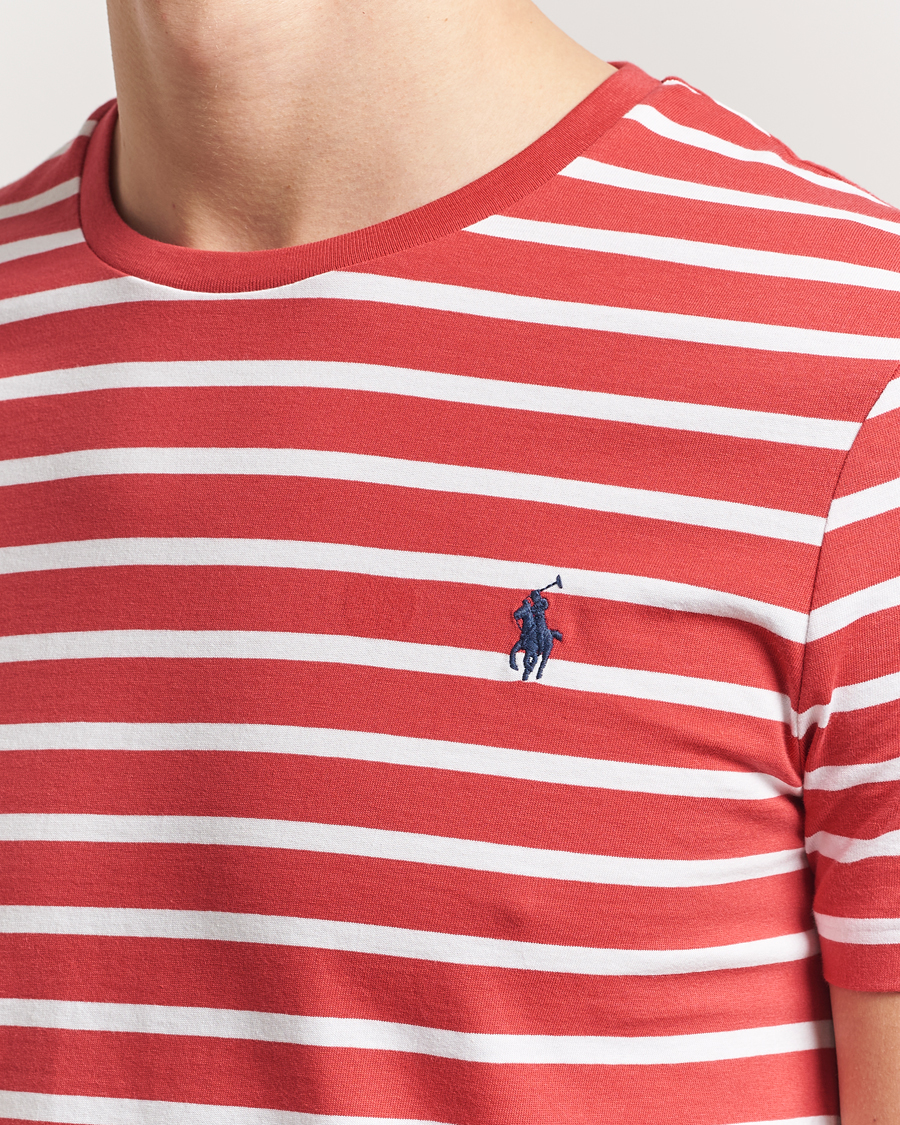 Herr | T-Shirts | Polo Ralph Lauren | Custom Slim Fit Striped T-Shirt Spring Red/White