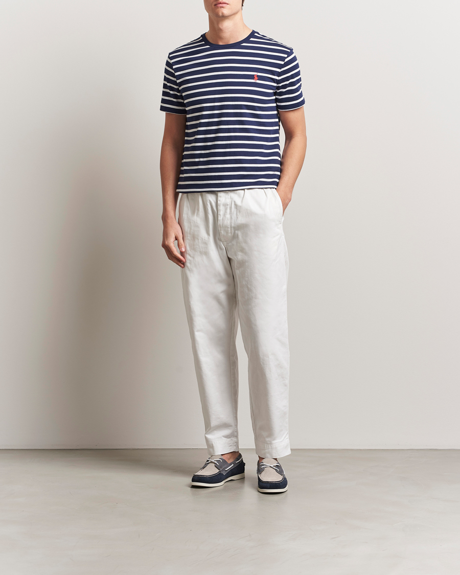 Herr | T-Shirts | Polo Ralph Lauren | Custom Slim Fit Striped T-Shirt Newport Navy/White