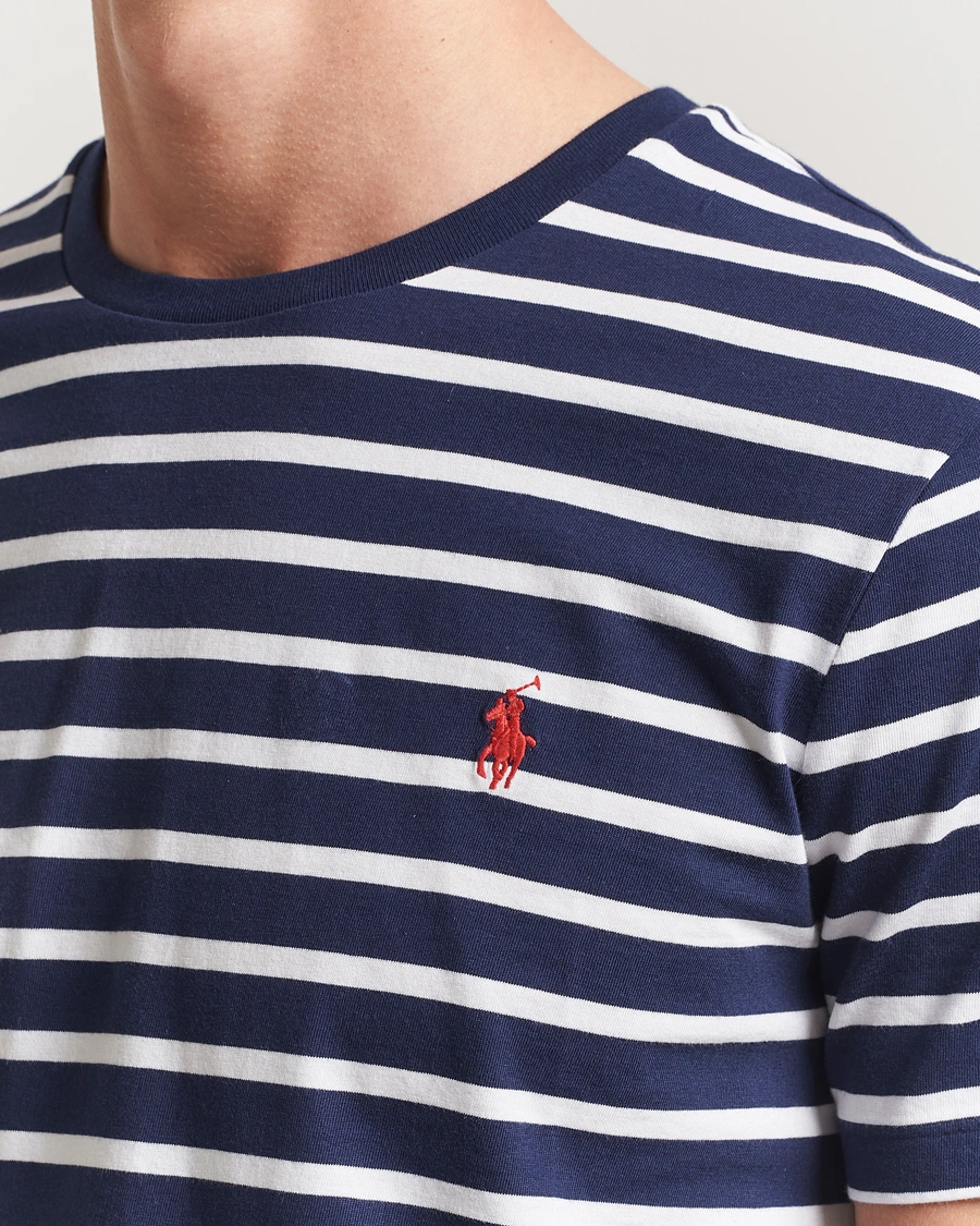Herr | T-Shirts | Polo Ralph Lauren | Custom Slim Fit Striped T-Shirt Newport Navy/White