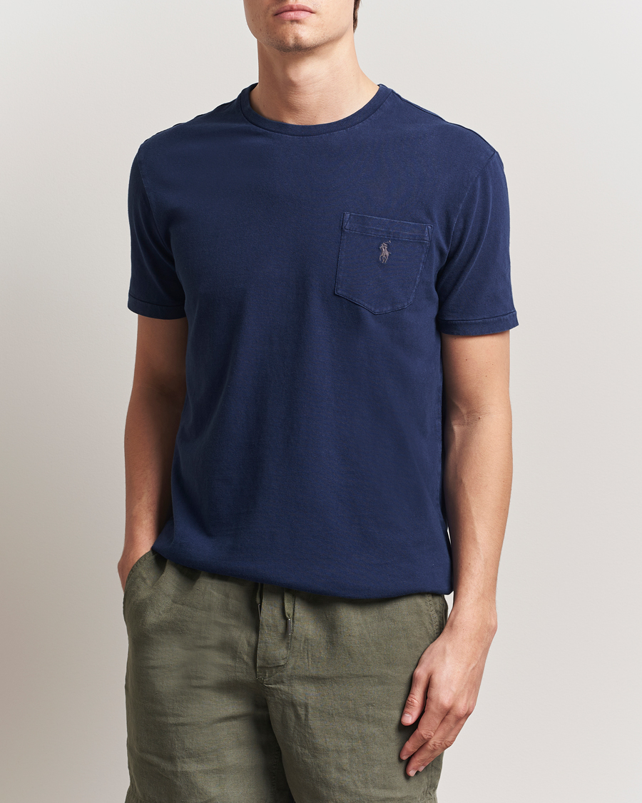 Herr | T-Shirts | Polo Ralph Lauren | Cotton Linen T-Shirt Newport Navy
