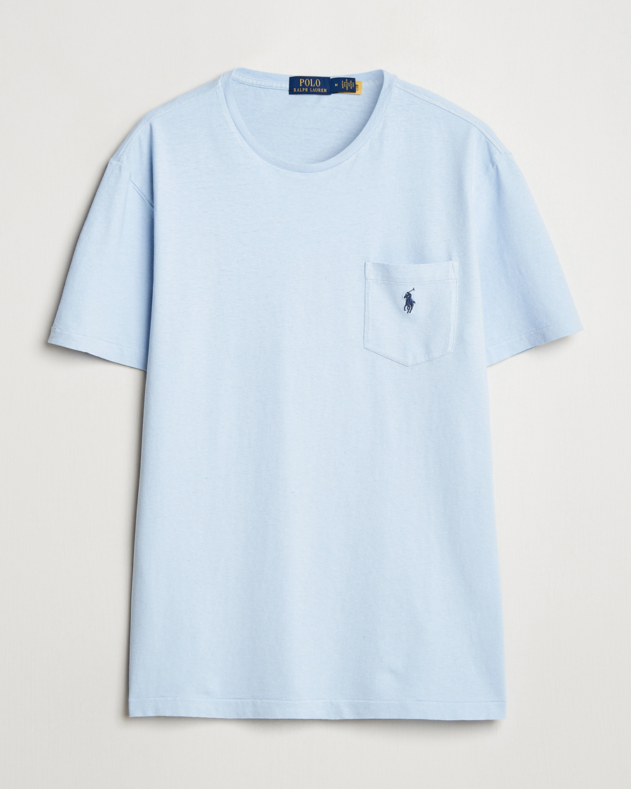 Herr | T-Shirts | Polo Ralph Lauren | Cotton Linen T-Shirt Office Blue