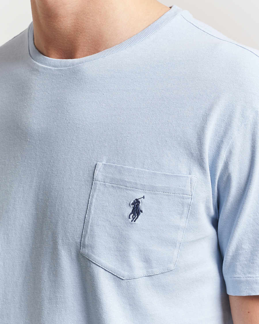 Herr | T-Shirts | Polo Ralph Lauren | Cotton Linen T-Shirt Office Blue
