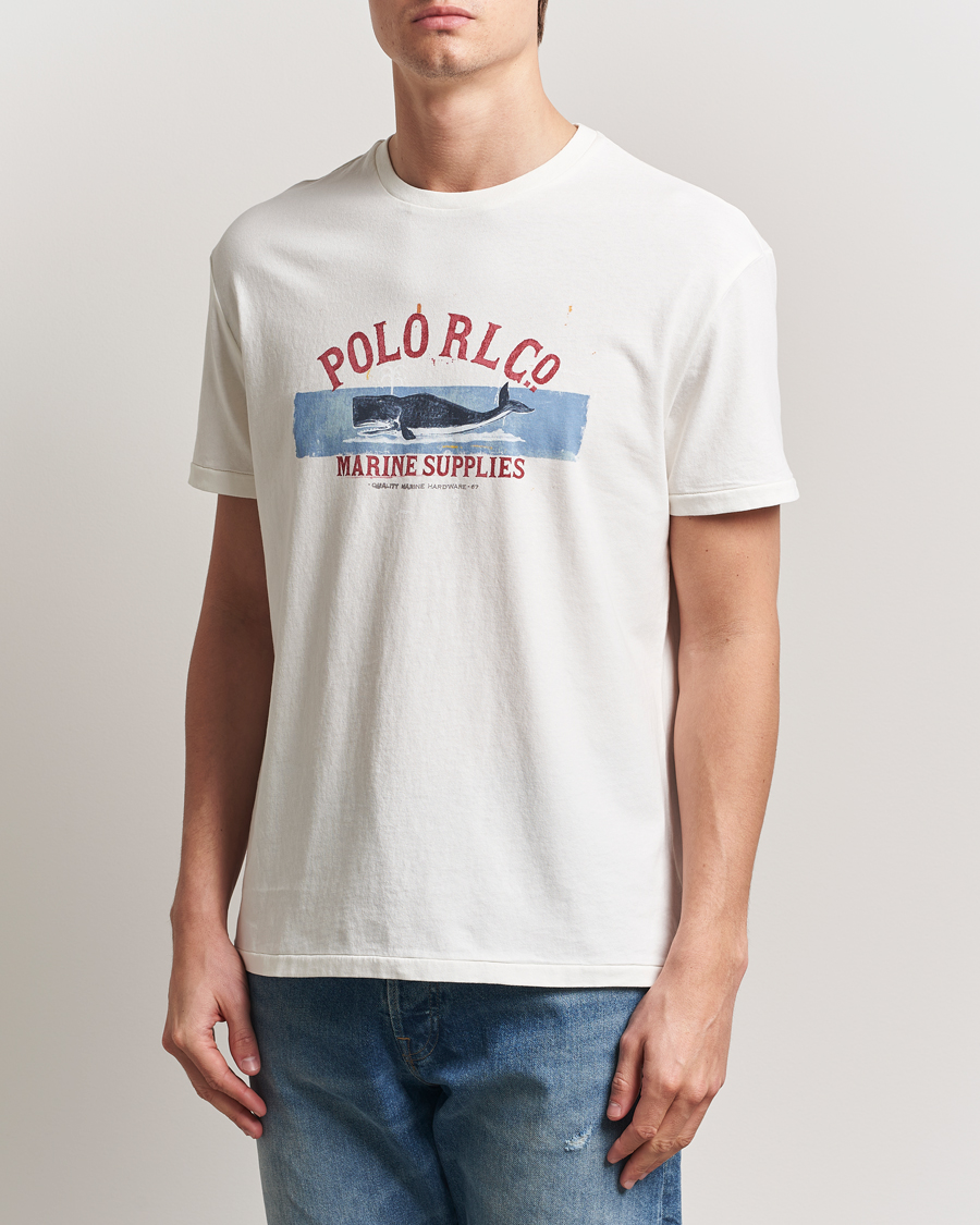 Herr | T-Shirts | Polo Ralph Lauren | Printed Crew Neck T-Shirt Deckwash White