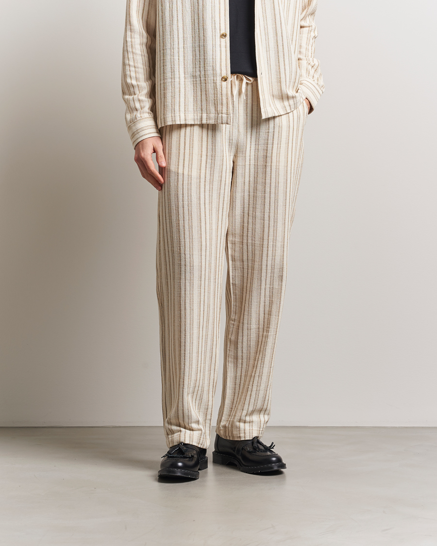Herr | Byxor | LES DEUX | Houston Stripe Cotton Pants Ivory