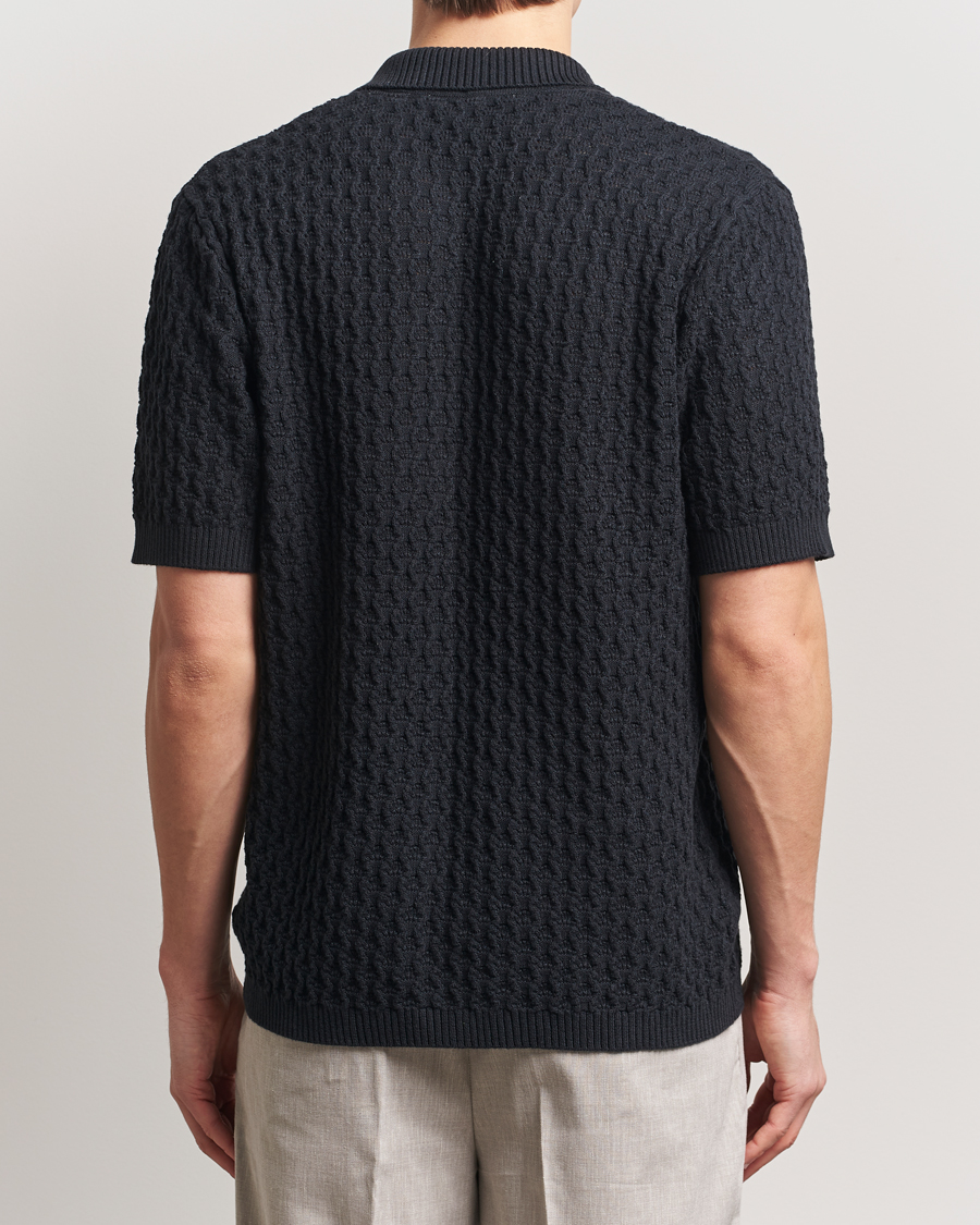 Herr | Skjortor | LES DEUX | Gespertus Knitted Short Sleeve Shirt Black