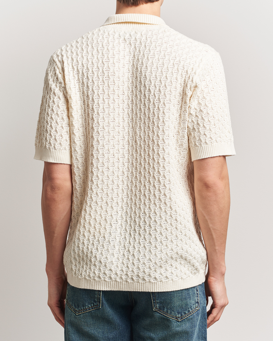 Herr | Skjortor | LES DEUX | Gespertus Knitted Short Sleeve Shirt Ivory