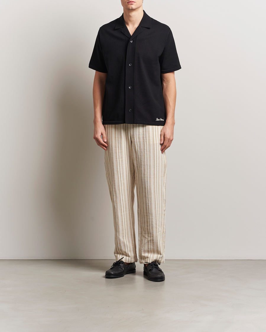 Herr | Skjortor | LES DEUX | Geoffery Short Sleeve Knitted Shirt Black