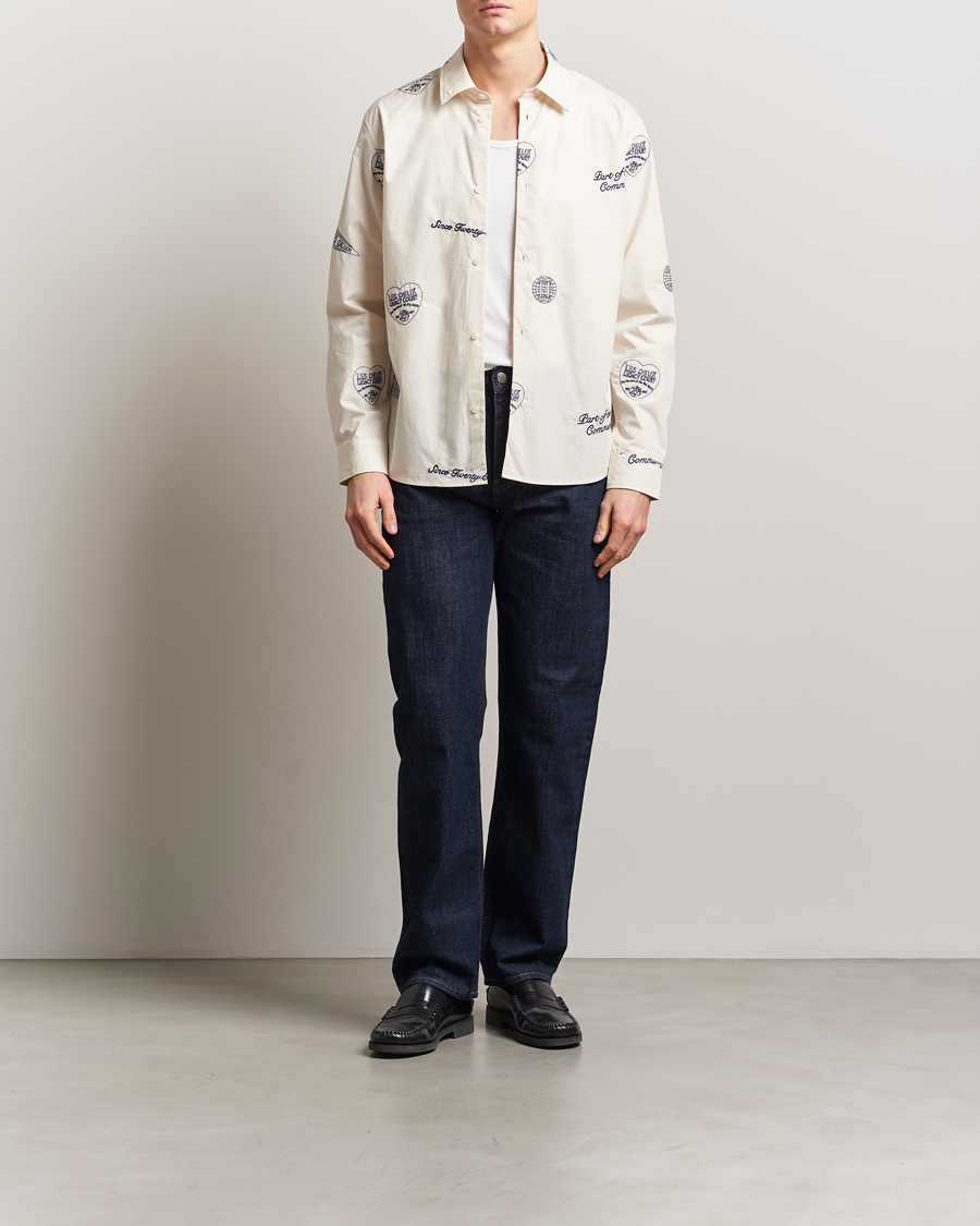Herr | Skjortor | LES DEUX | Kalen All Over Embroidery Shirt Ivory