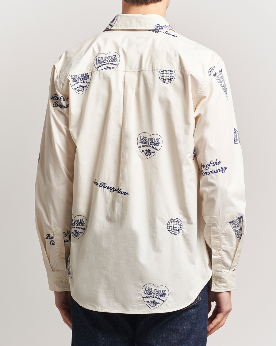 Herr | Skjortor | LES DEUX | Kalen All Over Embroidery Shirt Ivory