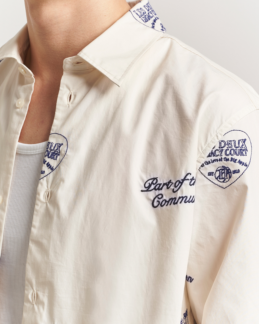 Herr | Skjortor | LES DEUX | Kalen All Over Embroidery Shirt Ivory