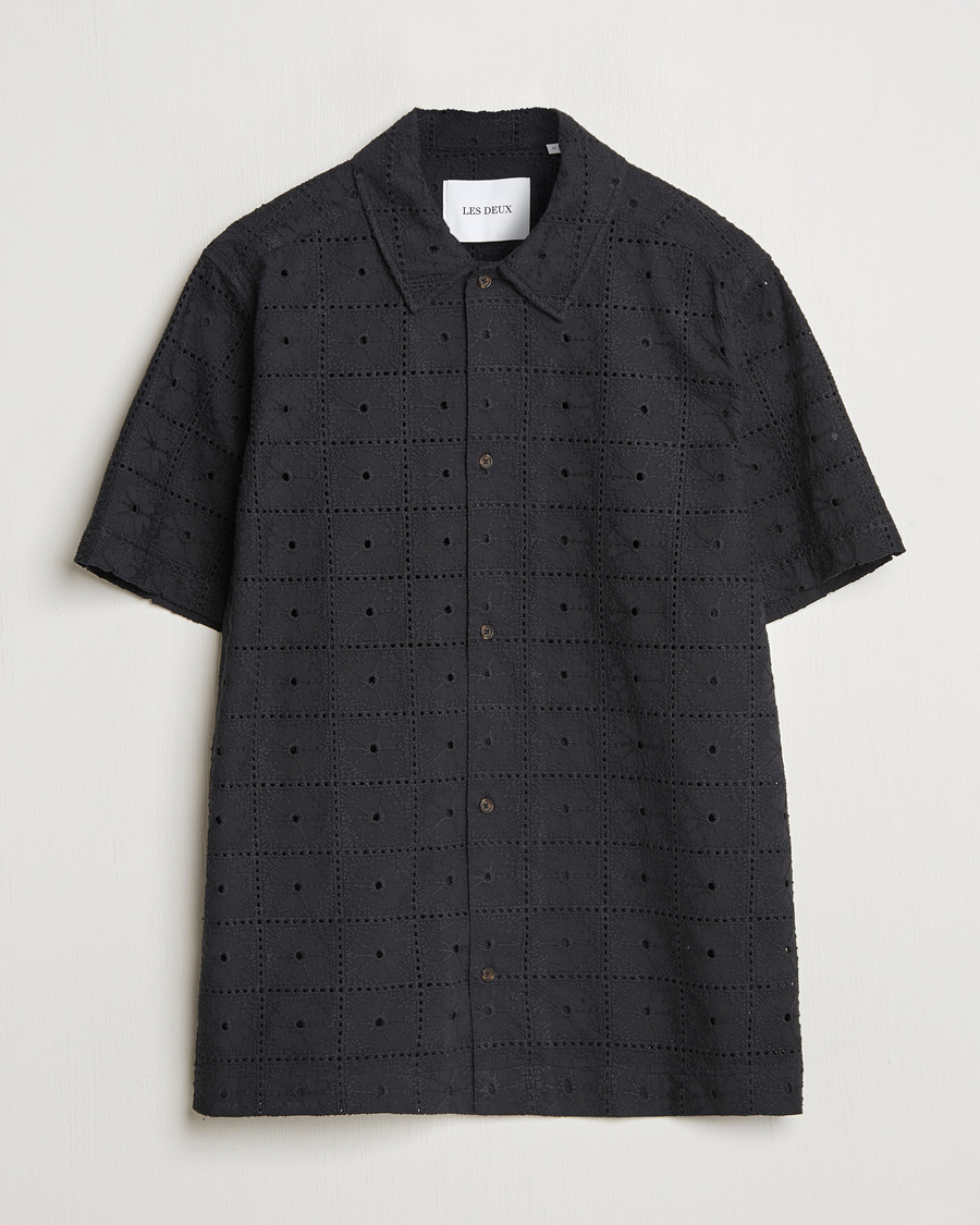 Herr | Skjortor | LES DEUX | Hector Anglaise Short Sleeve Shirt Black