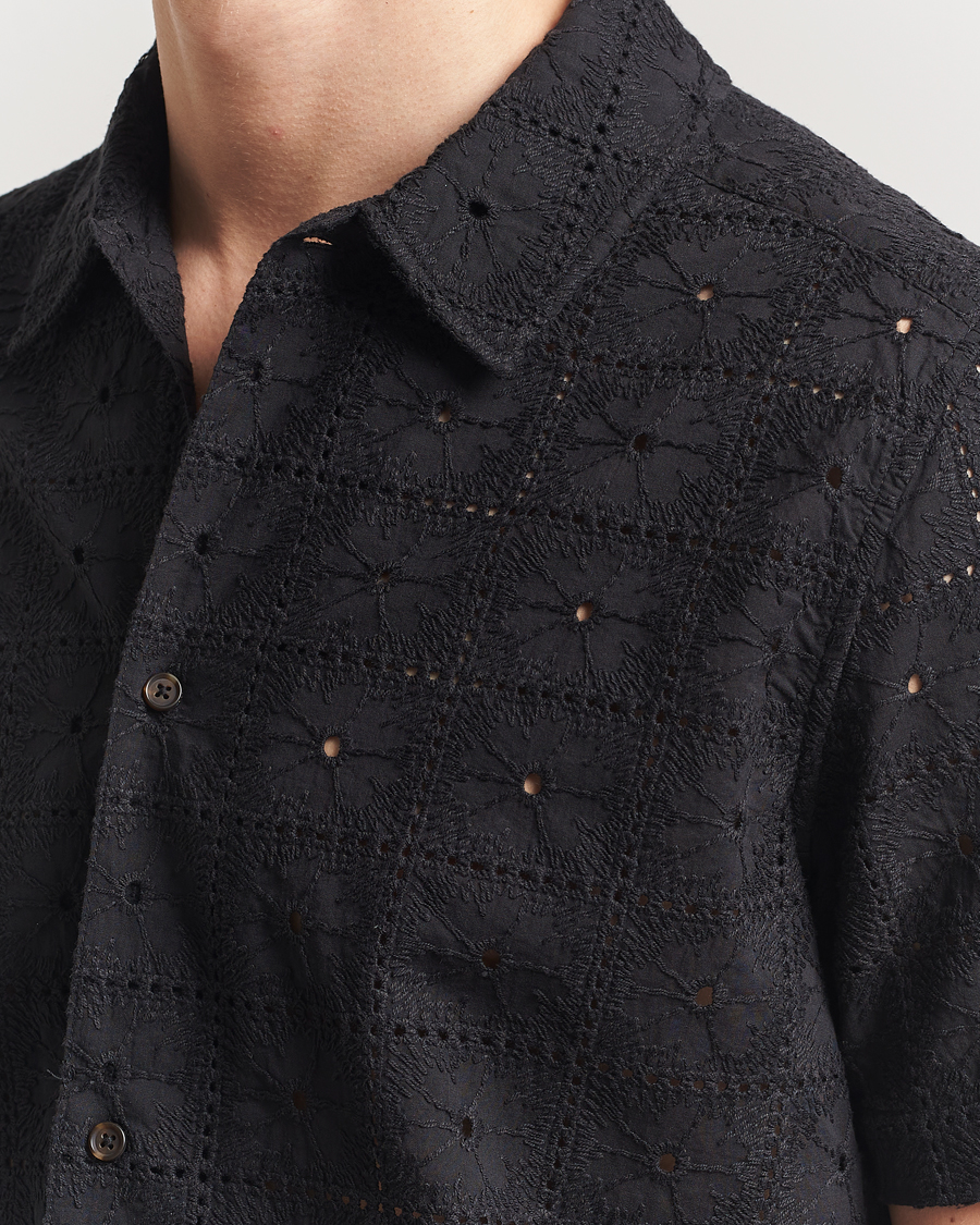 Herr | Skjortor | LES DEUX | Hector Anglaise Short Sleeve Shirt Black