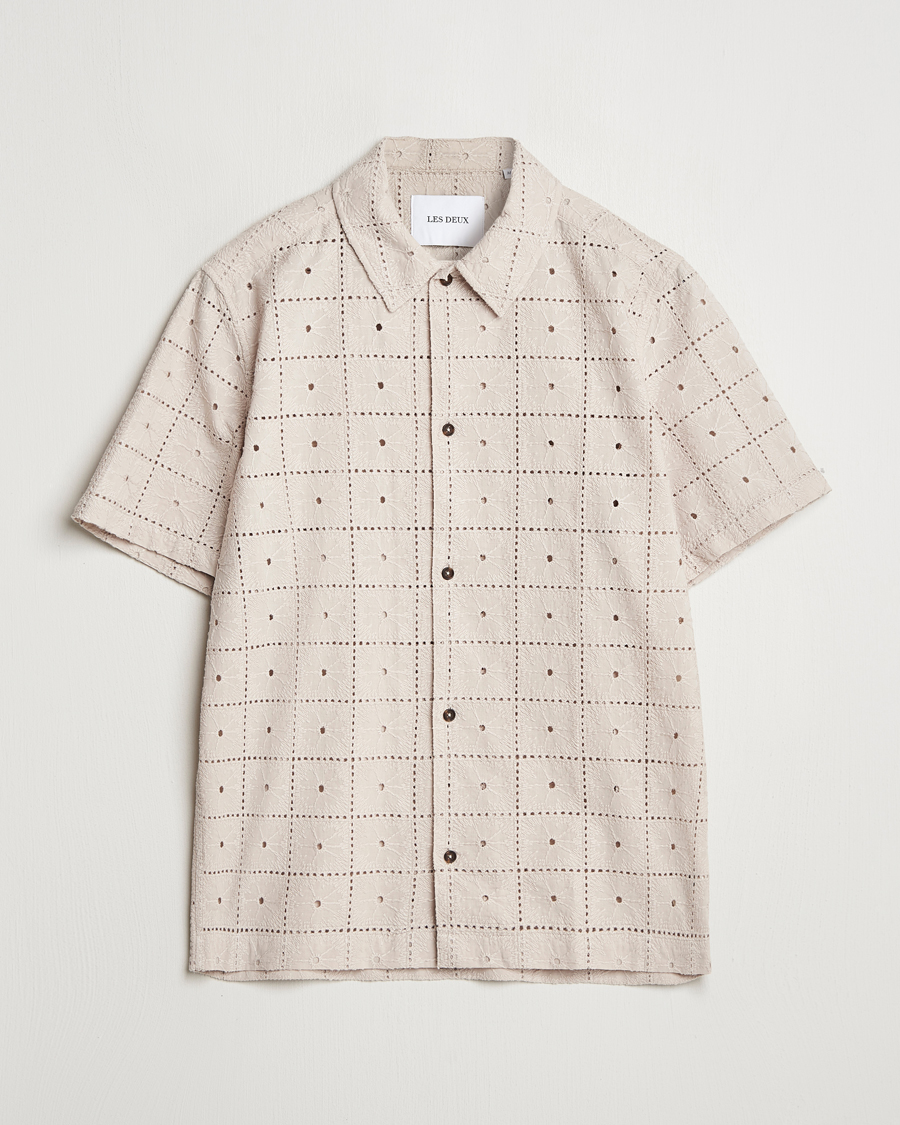 Herr | Skjortor | LES DEUX | Hector Anglaise Short Sleeve Shirt Light Sand