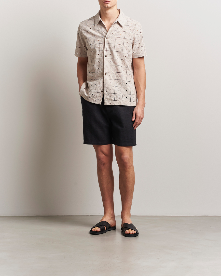Herr | Skjortor | LES DEUX | Hector Anglaise Short Sleeve Shirt Light Sand