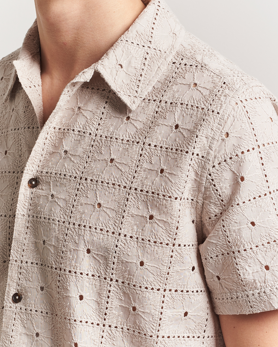 Herr | Skjortor | LES DEUX | Hector Anglaise Short Sleeve Shirt Light Sand