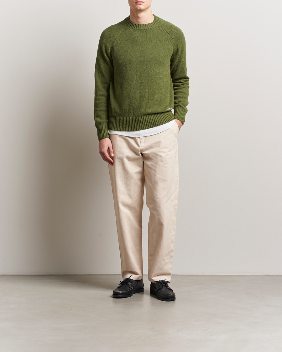 Herr | Tröjor | LES DEUX | Brad Knitted Roundneck Chive Green