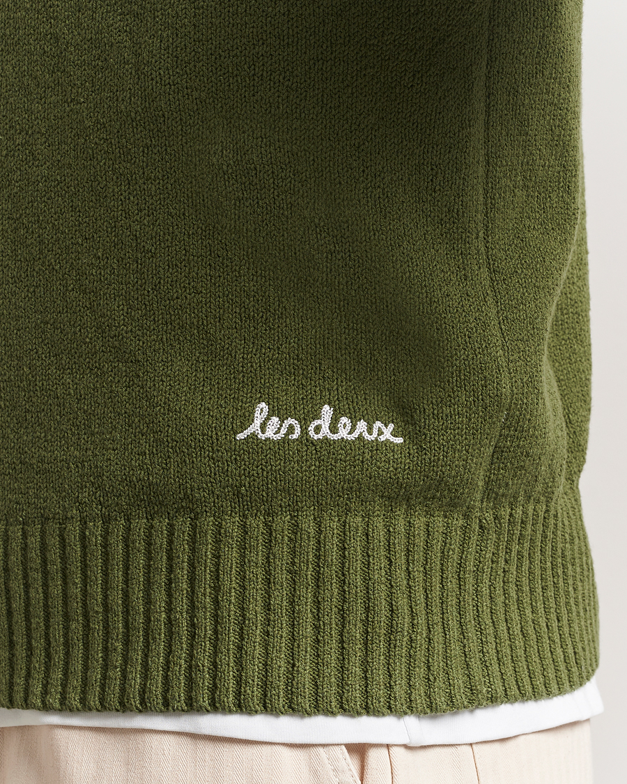 Herr | Tröjor | LES DEUX | Brad Knitted Roundneck Chive Green