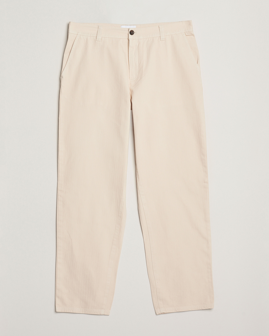 Herr | Byxor | LES DEUX | Cody Cotton Herringbone Pants Ivory