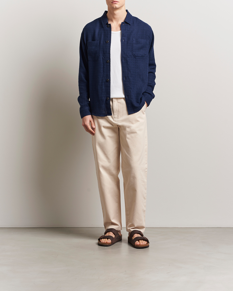 Herr | Byxor | LES DEUX | Cody Cotton Herringbone Pants Ivory
