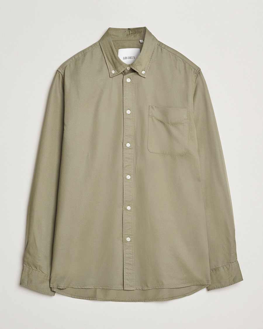 Herr | Skjortor | LES DEUX | Kent Tencel Shirt Lichen Green